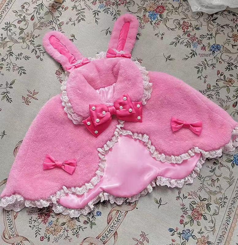 Rabbit-Ear Winter Lolita Cape with Bows - image 20
