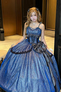 Galaxy of Fallen Tears - Sleeveless Glitter Series Ruffled Bow Asymmetric Sweet Lolita JSK Dress - image 1
