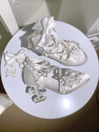 Satin Butterfly-Knot Lolita High Heels with Heart Buckle - image 2