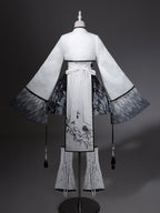 Hanfu-Inspired Plum Blossom Crop Top, Dress, Skirt and Leg Warmers Set - Han Ru Chu - image 3