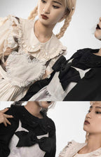 Sweet Lolita Blouse Doll Collar Shirt with Bubble Sleeves - image 5