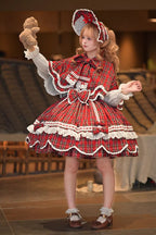 Gingham Petal Bunny - Short Sleeves Printed Ruffled Bow Sweet Lolita OP Dress - image 7