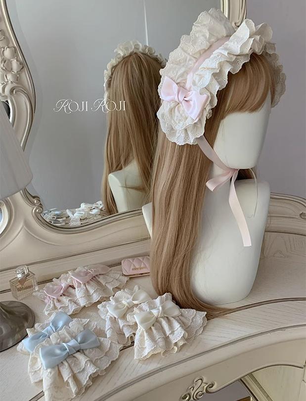 Kawaii Lolita Lace Cuffs Summer Bow Arm Sleeves - image 4