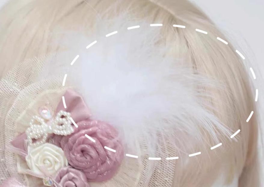 Satin Ballet Sweet Lolita Feather Bow Headdress - image 17