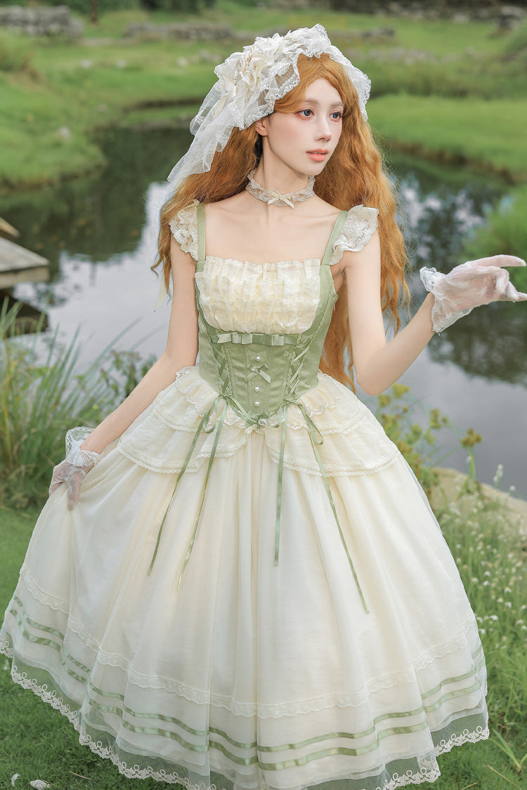 Green Fishbone Sweet Lolita JSK Dress Two Versions - image 19
