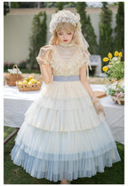 True Vow Embroidered Classic Lolita Dress with Layered Gradient Hem and Accessories - image 3
