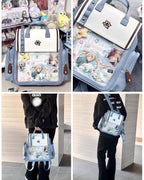 Kawaii Lolita Large-Capacity Ita Backpack with Mini Pocket and Grid Board - image 12