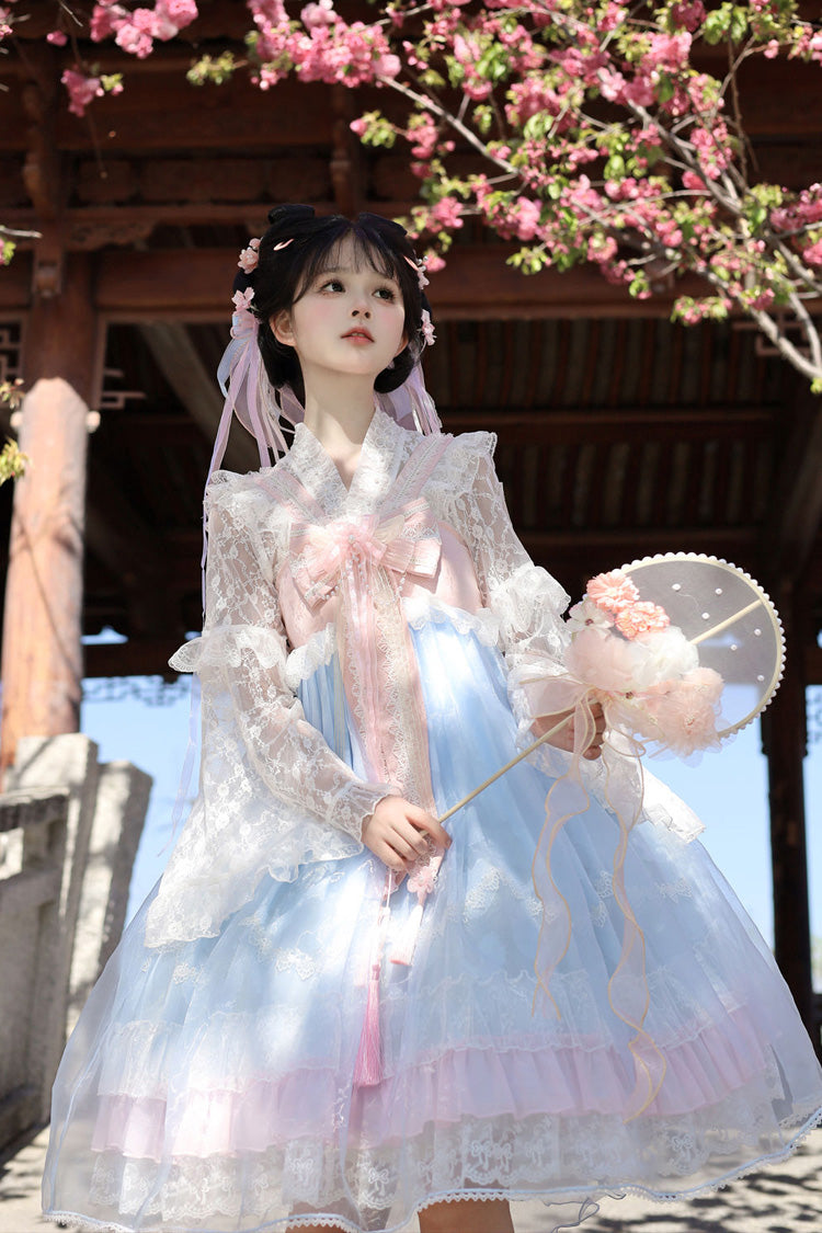 Peach Blossoms in Spring Fields - Qi Lolita JSK Dress in 3 Colors - image 23