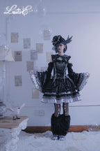 Metallic Angel Black Gothic Lolita Top and Ruffled Skirt Set - image 6