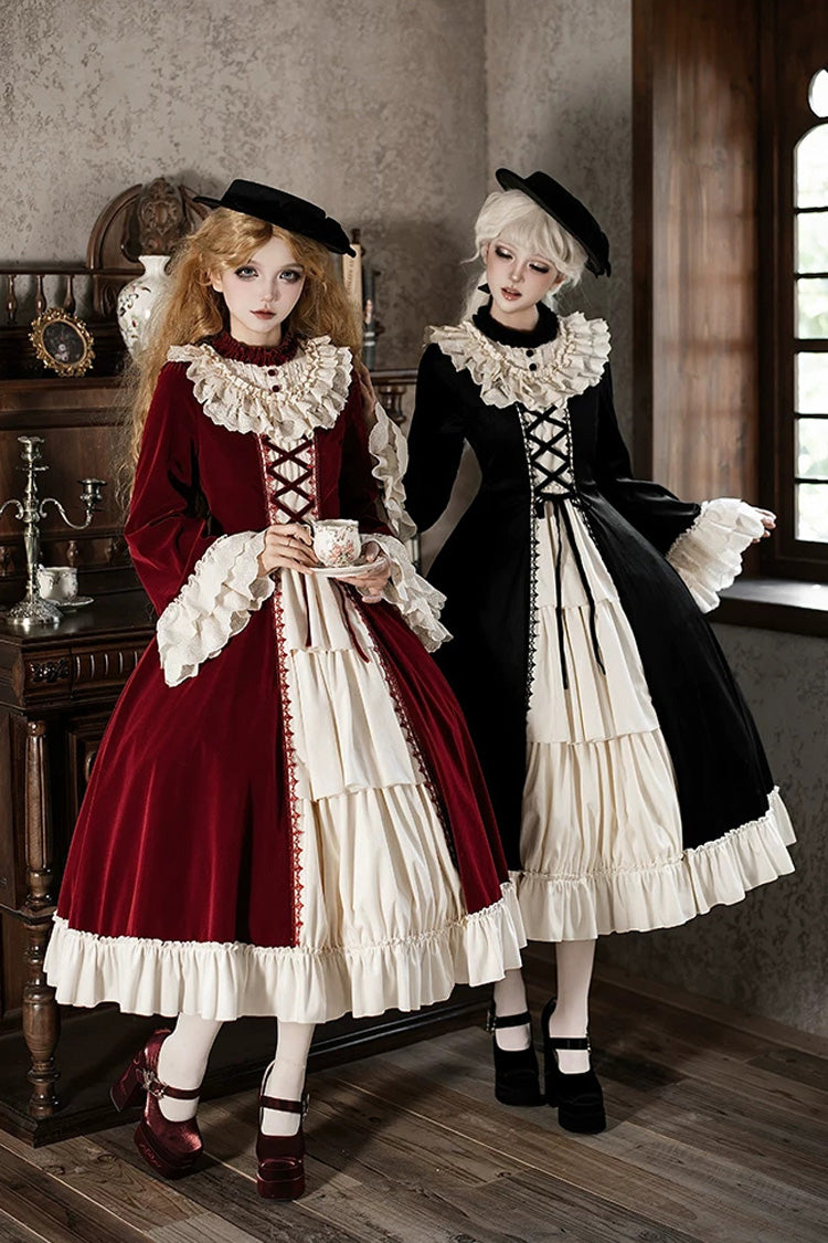 Letters and Poems · Nutcracker Box - Long Sleeves Ruffled Open-Front Bow Lace-Up Gothic Lolita Dress - image 5