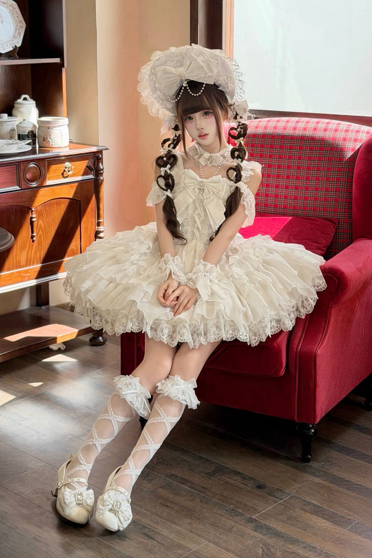 White Pearl Ballet Sweet Lolita JSK Dress - image 9
