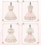 Whispers of Blossoms & Candlelight - Sweet Lolita Floral Printed JSK Dress with Bows and Accessories - image 5