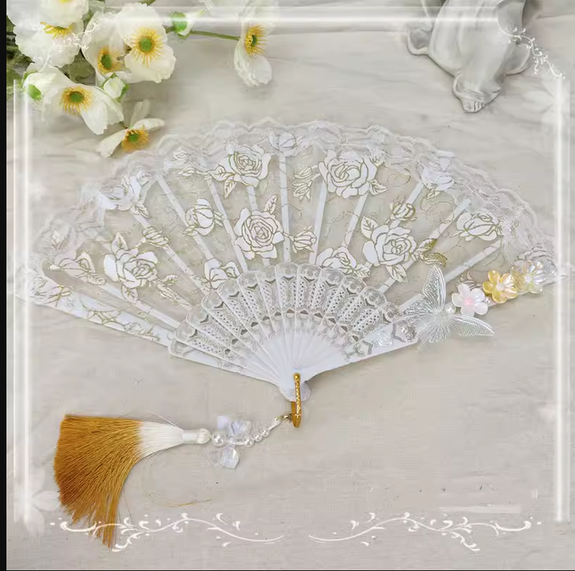 Butterfly Tassel Han Lolita Folding Fan - image 3