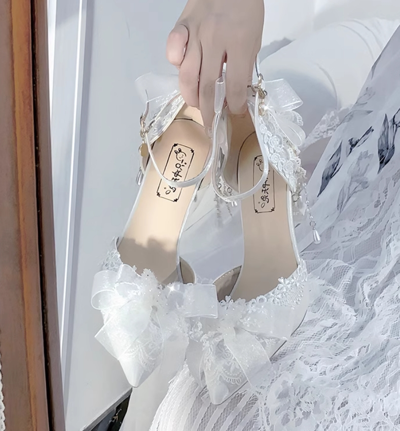 Lace Bridal Lolita Wedding Heels - image 6