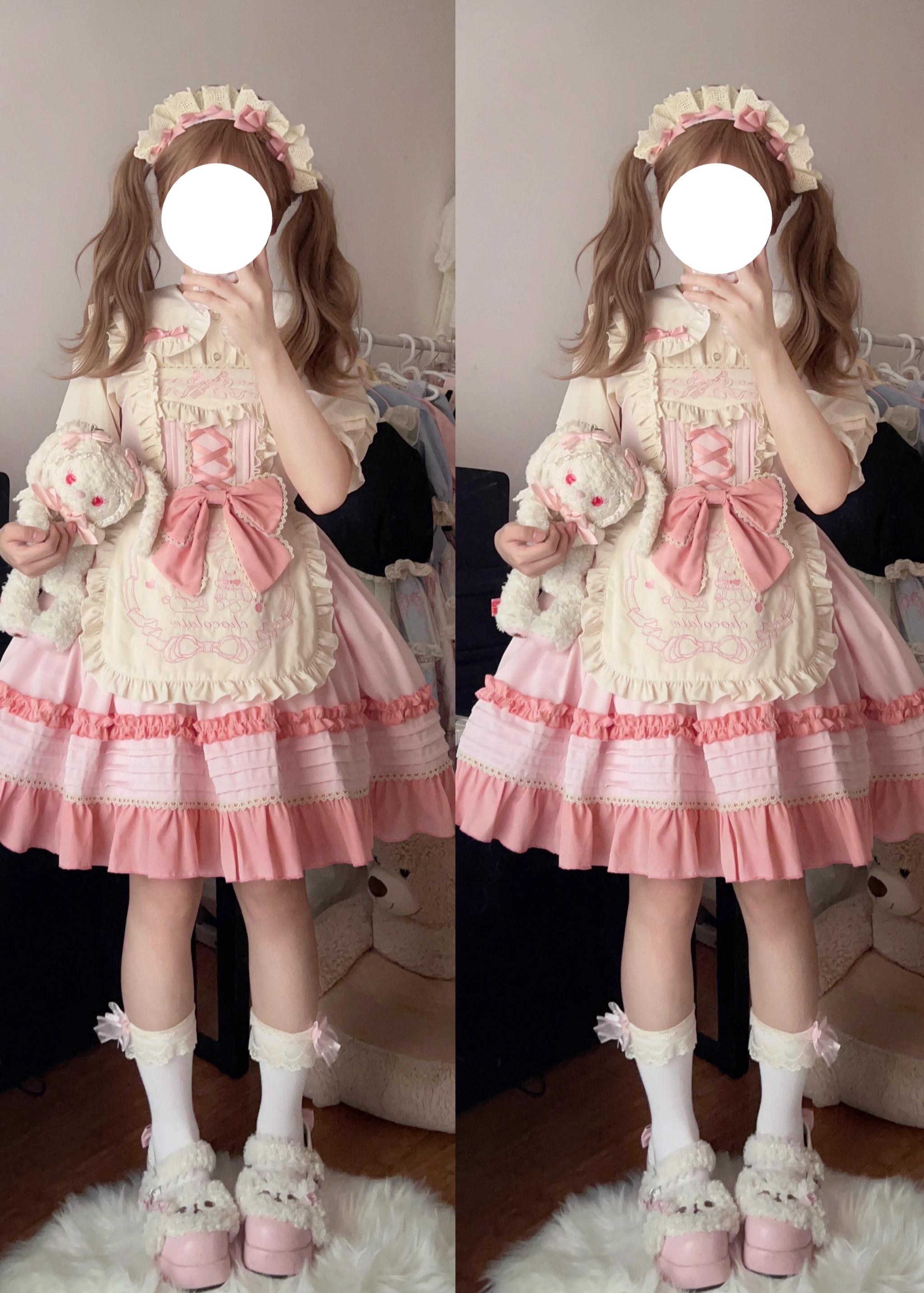 Sweet Layered Cake - Sweet Lolita JSK with Detachable Apron - image 3