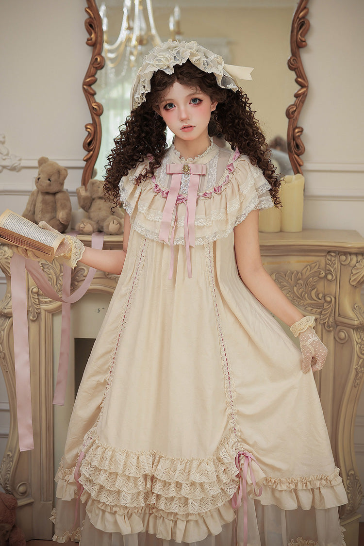Lily's Dream - Apricot Sweet Lolita Dress, Short and Long Versions - image 14