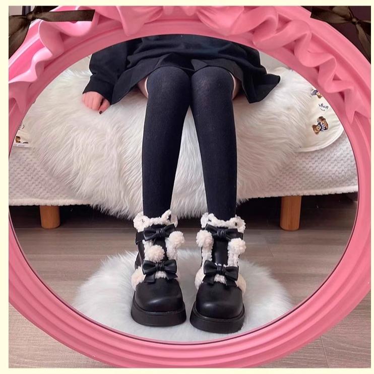 Furry Bear - Winter Cute Lolita Short Snow Boots - image 24