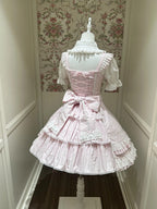 Snowy Pink Cotton JSK Dress with Ruffle Edging - image 2