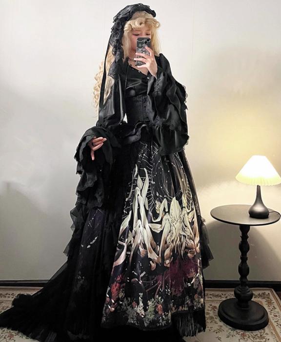 Reborn Ancient God Gothic Lolita Shirt and Skirt Set - image 8