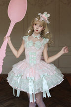 Pink Candy Satin Ballet Sweet Lolita JSK Dress - image 4