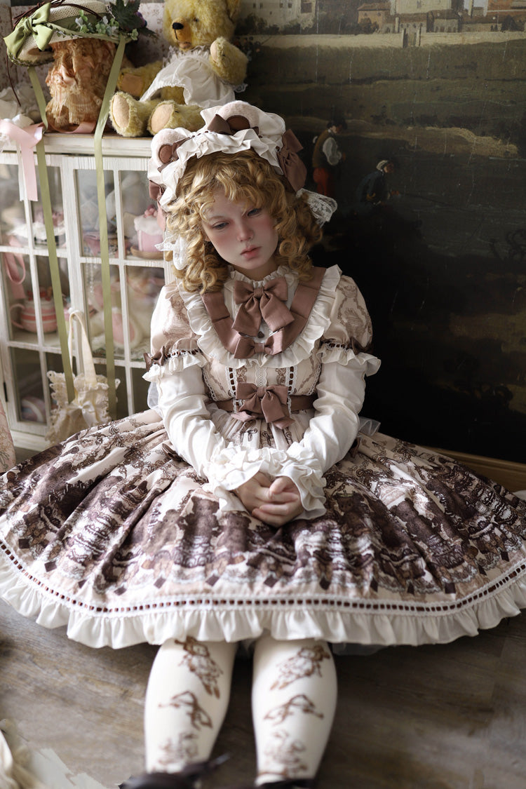 Teddy Bear Party - Daily Sweet Lolita Short-Sleeve OP Dress - image 11