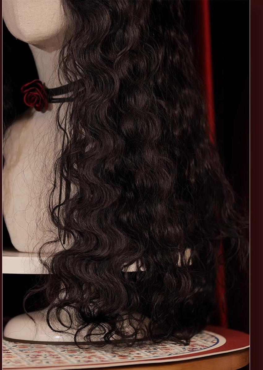 Gypsy Rose - Black Retro Lolita Curly Wigs Fluffy Sheep Curl Wigs - image 7