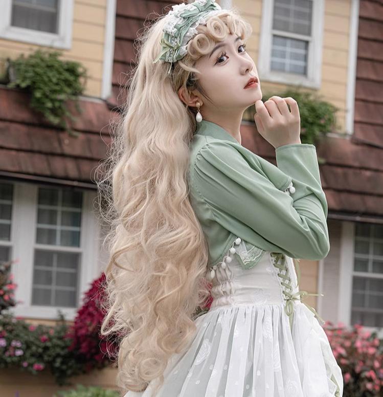 Toting Basil Plus Size Wedding Lolita Green Bridal JSK - image 21