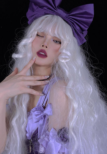 White Moonlight - Long Curly Lolita Wig - image 2