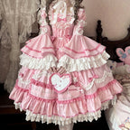 Plus Size Pink Old School Princess Lolita Cotton Dress - image 3