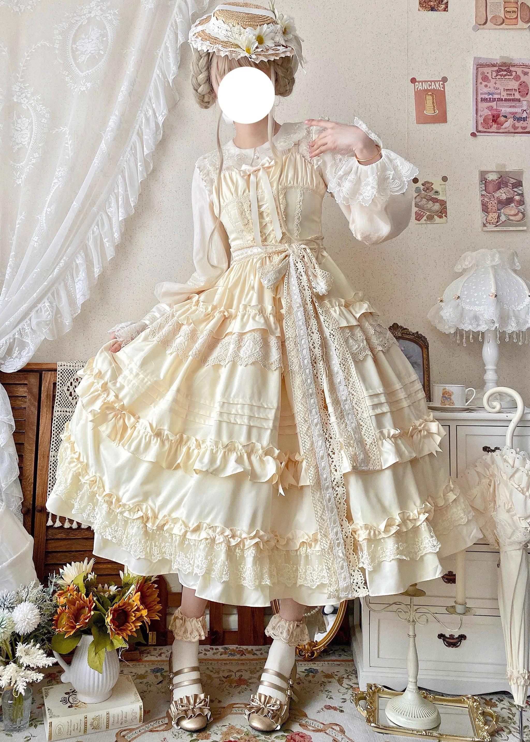 Lilianne Elegant Lolita Ruffled Hem JSK Dress - image 5