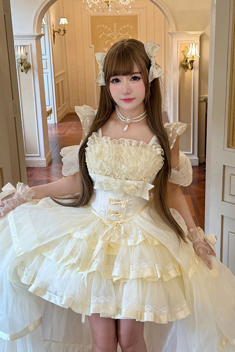 Beige Mousse Love Song Ballet Lolita Short Dress Set - image 7