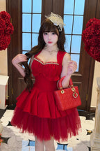 Romantic Rose - Square Collar Sleeveless Ruffled Classic Ballet Lolita Dress - image 15