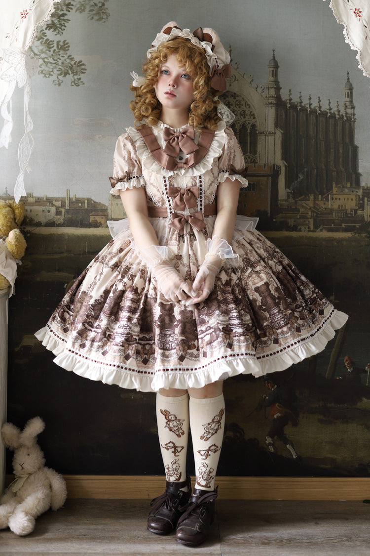 Teddy Bear Party - Daily Sweet Lolita Short-Sleeve OP Dress - image 14