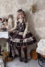 Coco Grace - Plaid Kawaii Lolita JSK Dress, Layered Ruffle & Bow and Accessories - image 8