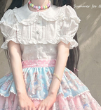 Plus Size Lolita Shirt Solid Color Short Sleeve Blouse - image 13