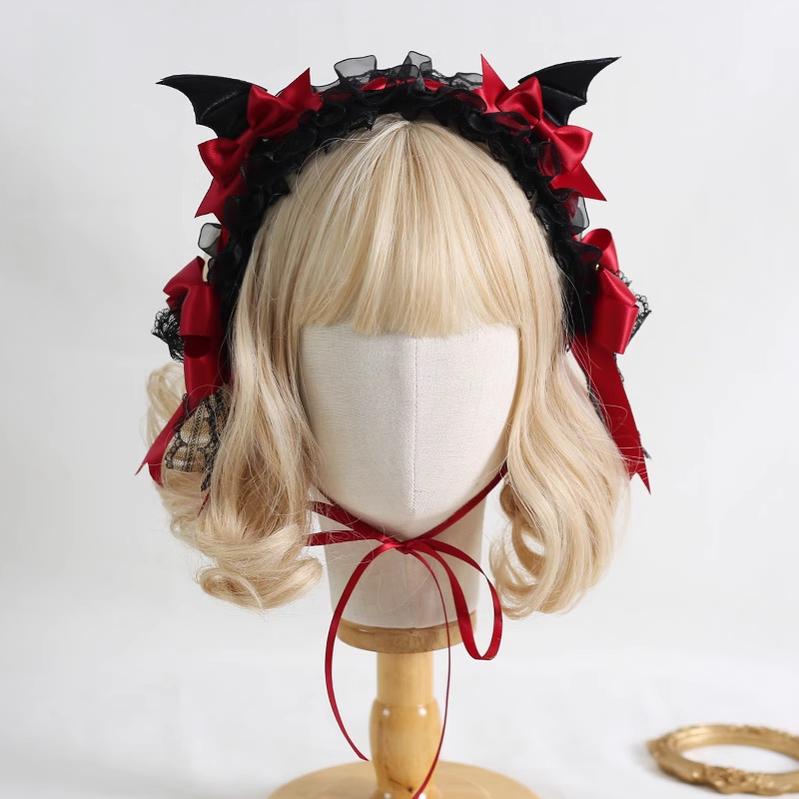 Halloween Gothic Lolita Hairband, Detachable Devil Wings - image 1