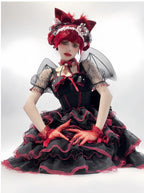 Shisan District - Wedding Lolita OP Suit with Angel Demon Wings - image 14