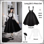 Monochrome Sonata - Classic Lolita Bust-supporting JSK Set, Piano Inspired - image 28