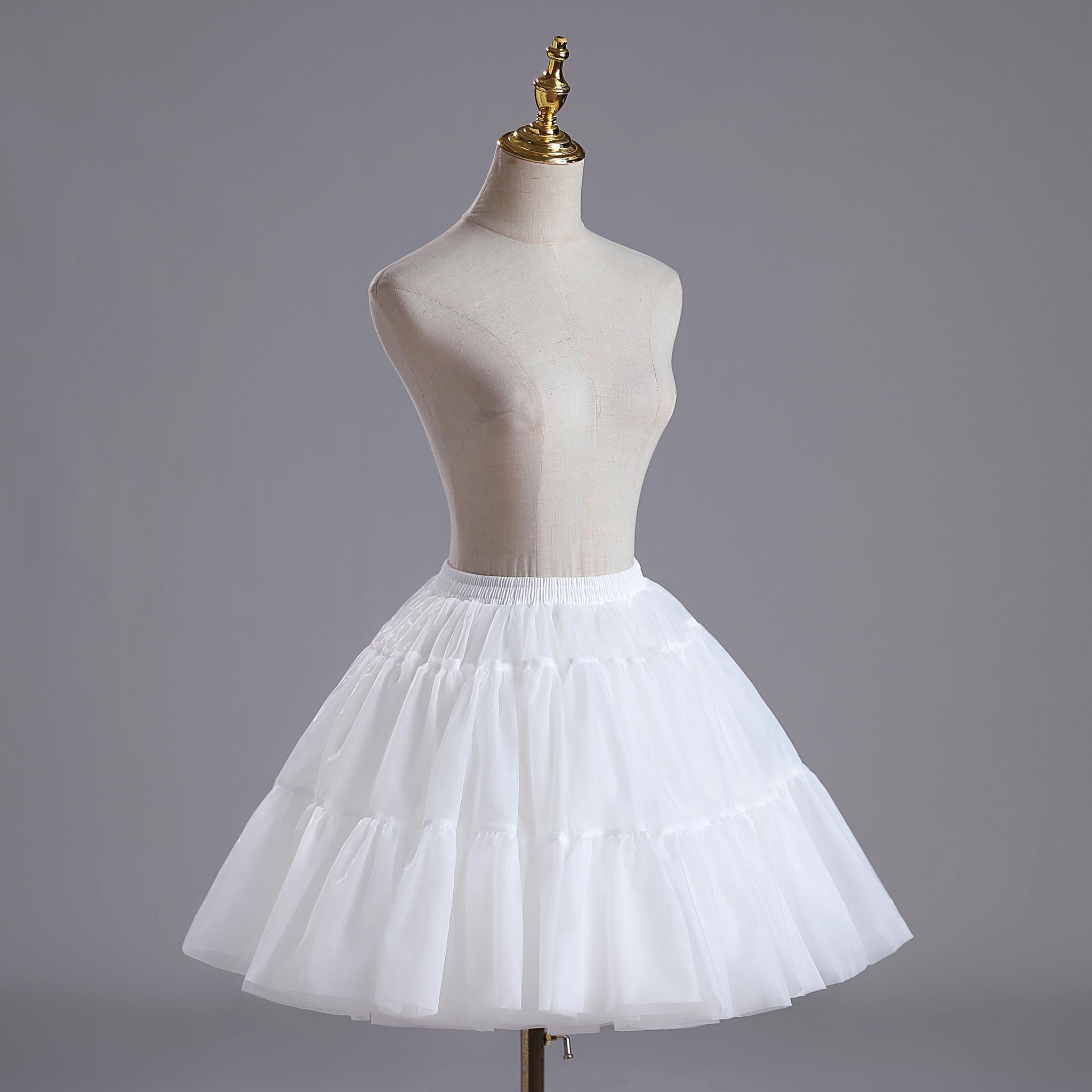 High-Volume White Puffy Lolita Petticoat, 17.7" (45 CM), Cotton Lining - image 1