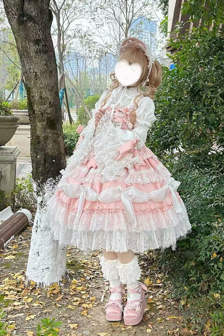 Pink Multi-Layered Sweet Plus Size Princess Lolita JSK Dress Set - image 5