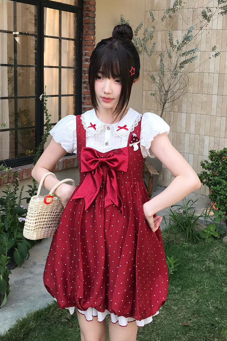 Little Mushroom Sweet Lolita JSK Dress in Red - image 8