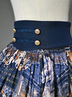 Dark Blue Chess-Print Corset-Waist Lolita Skirt - image 6