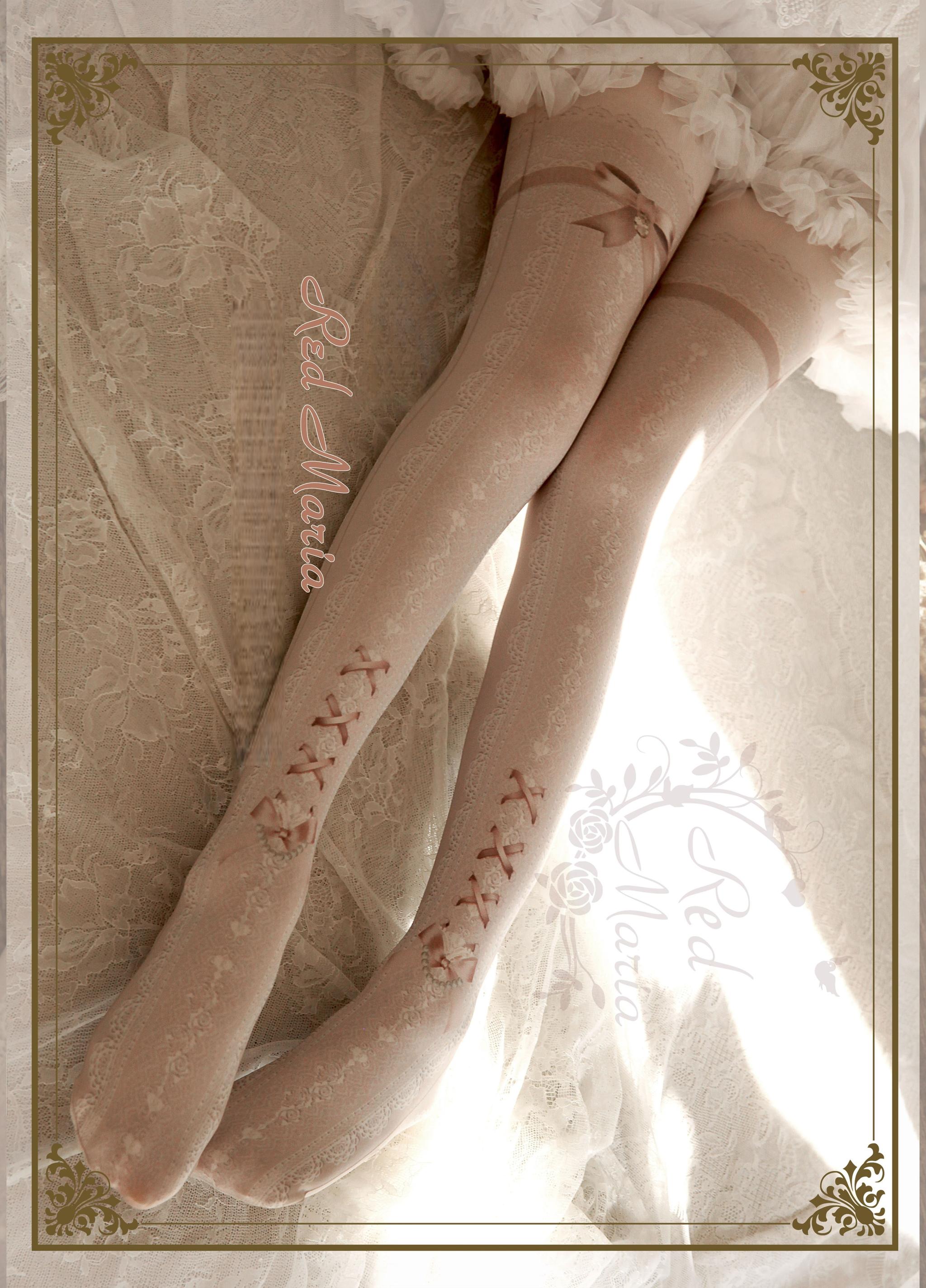 Lace Printed Bow 80D Lolita Tights Multicolors - image 11