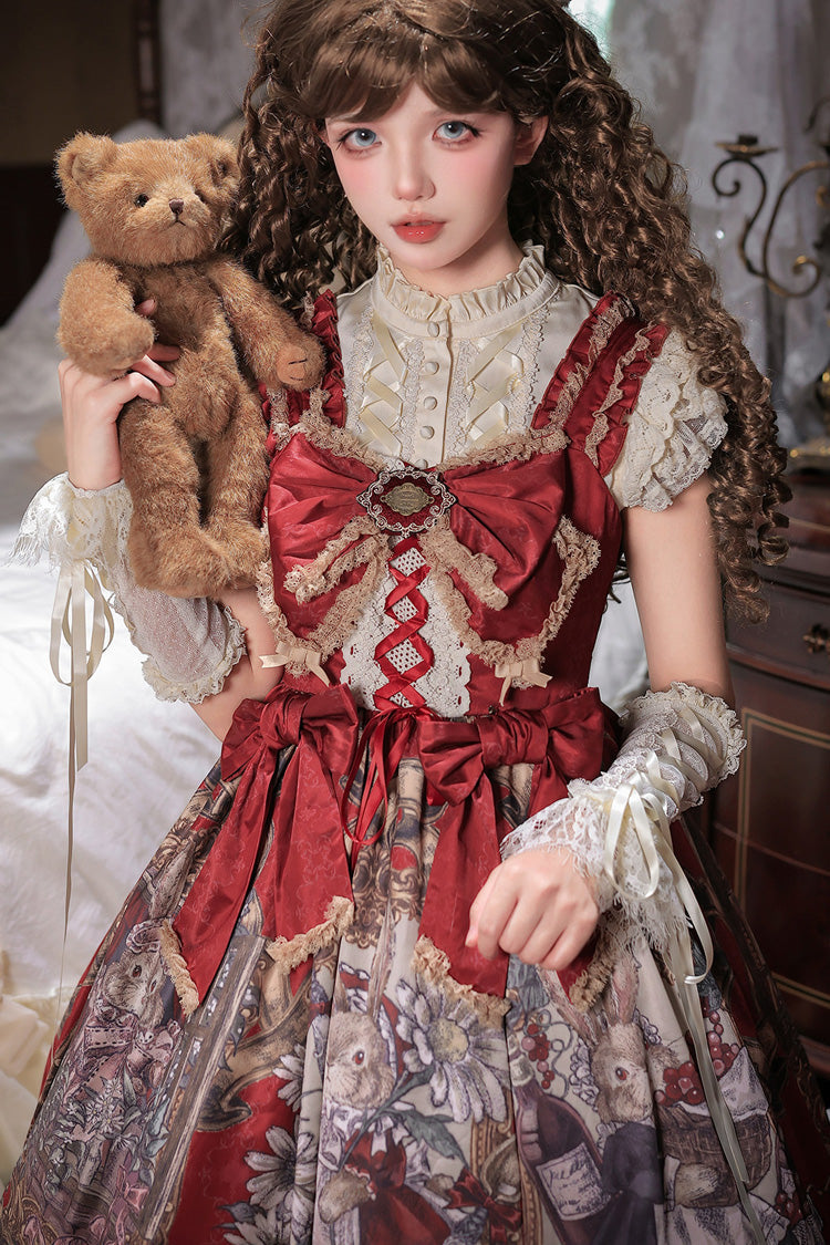 Mystery Bunny Classic Lolita JSK Dress Set - image 11