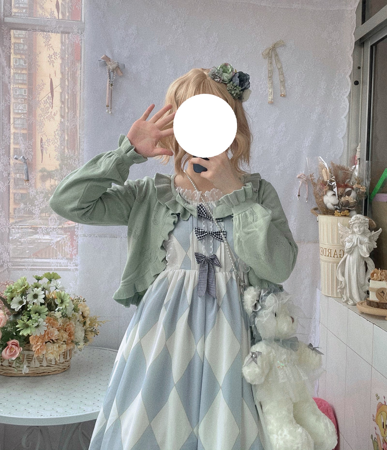 Sweet Lolita Long-Sleeved Cotton Cardigan - image 9
