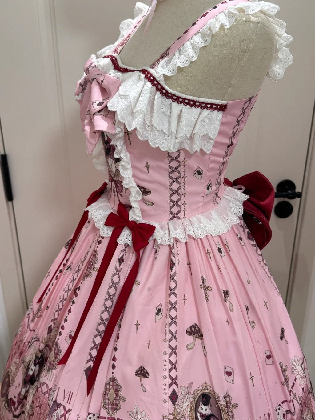 Illusion Meow Duke Pink Cat Print Sweet Lolita OP and JSK Dress and Accessories - image 9