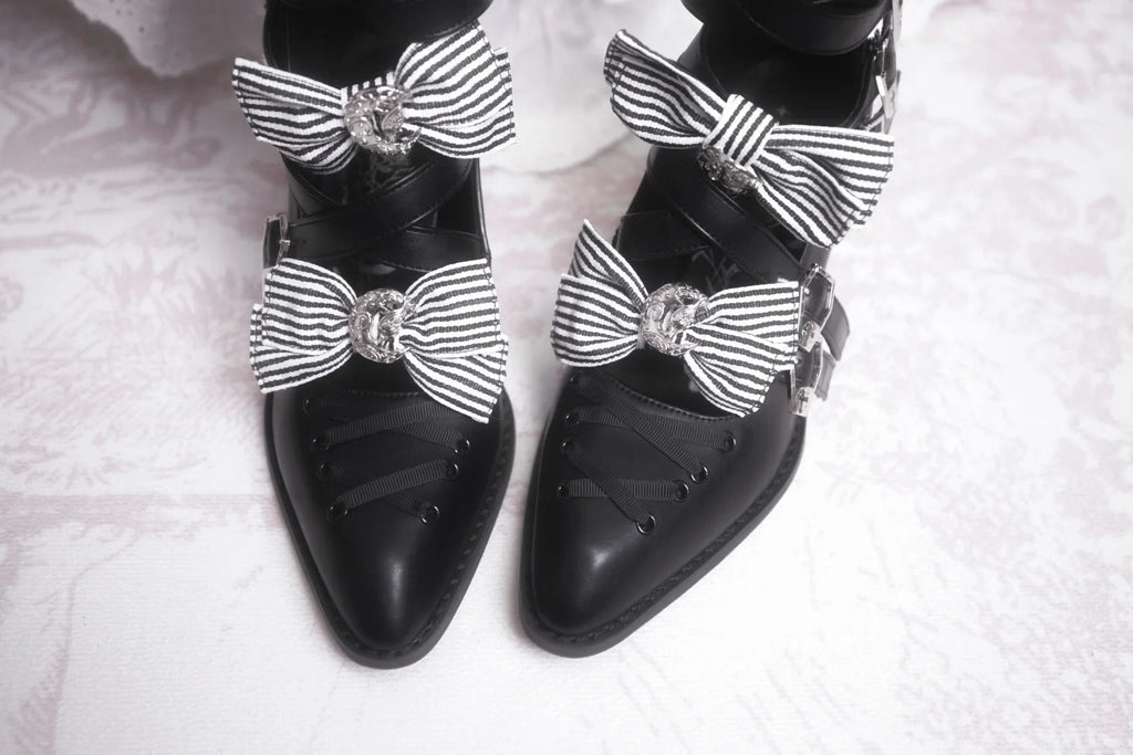 Moon Crow - Gothic Lace-Up Half-Cutout Boots - image 13