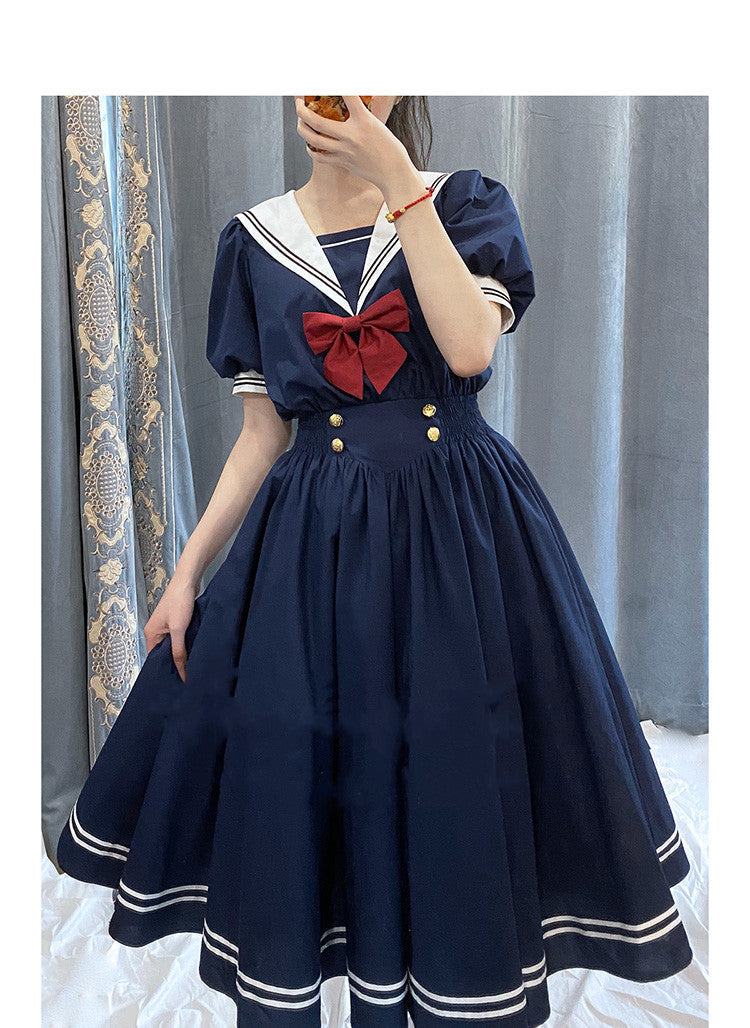 Sea and Wind - Retro Sailor Lolita OP Dress Version 1.0 - image 9