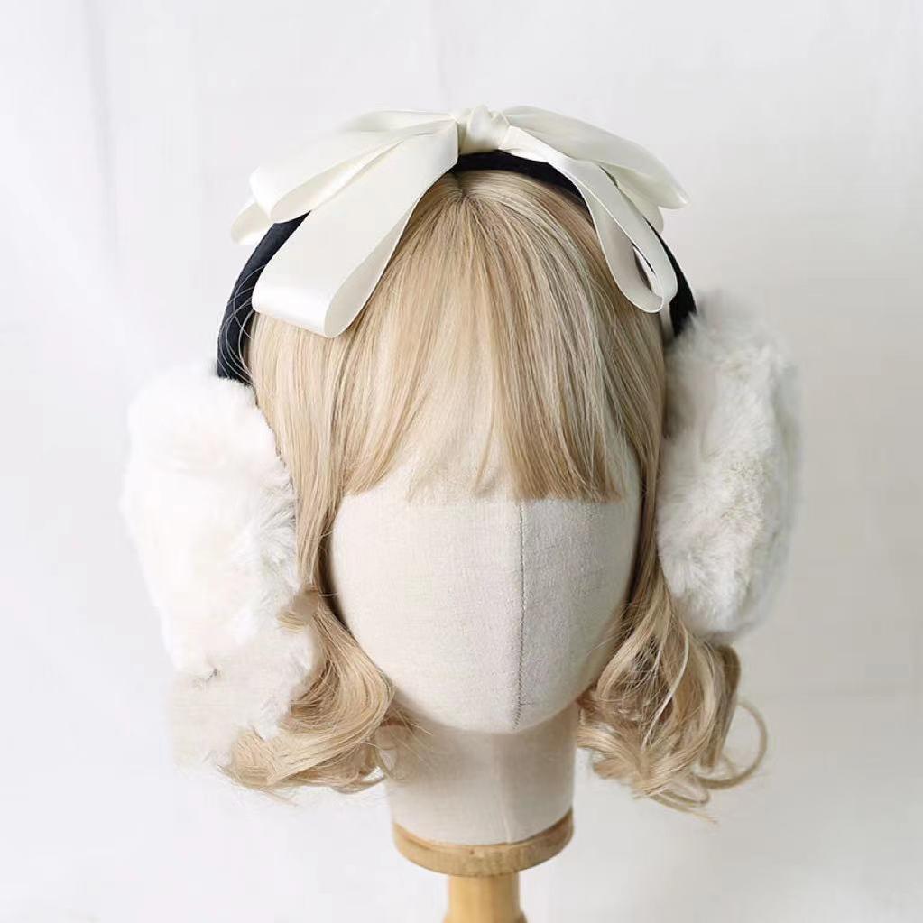 Winter Lolita Bow Plush Earmuffs - image 5