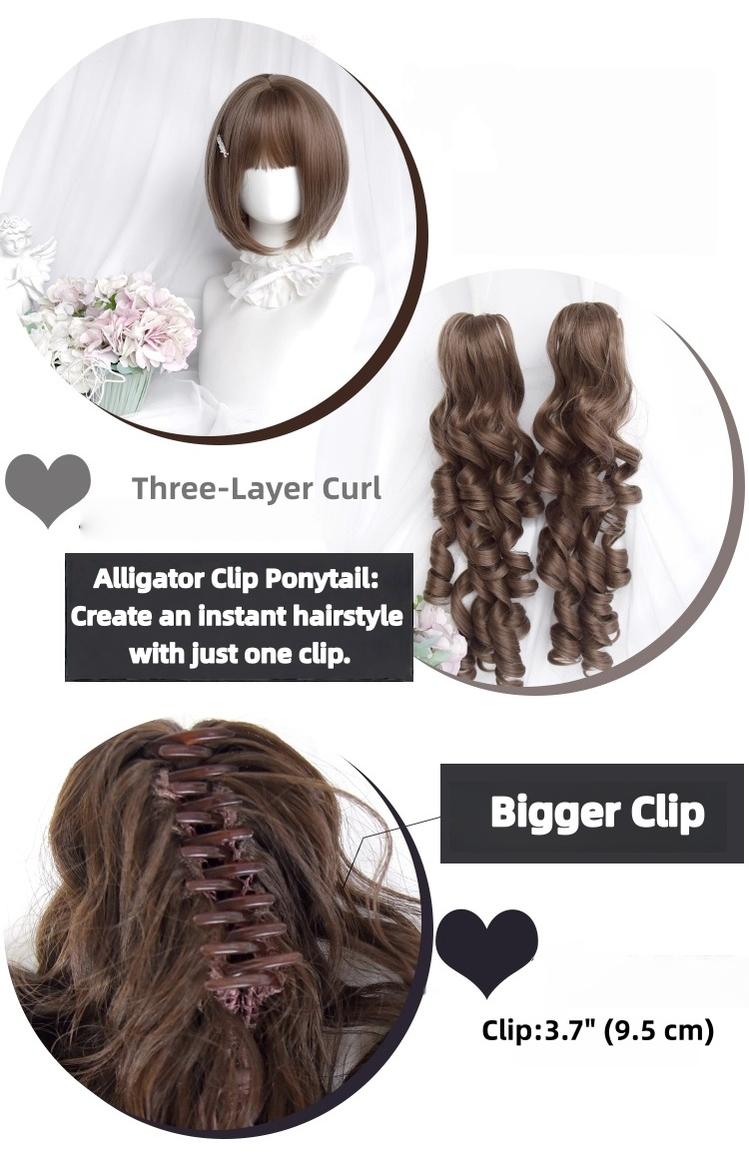 Doll-Like Lolita Wig with Detachable Curly Ponytails - image 4